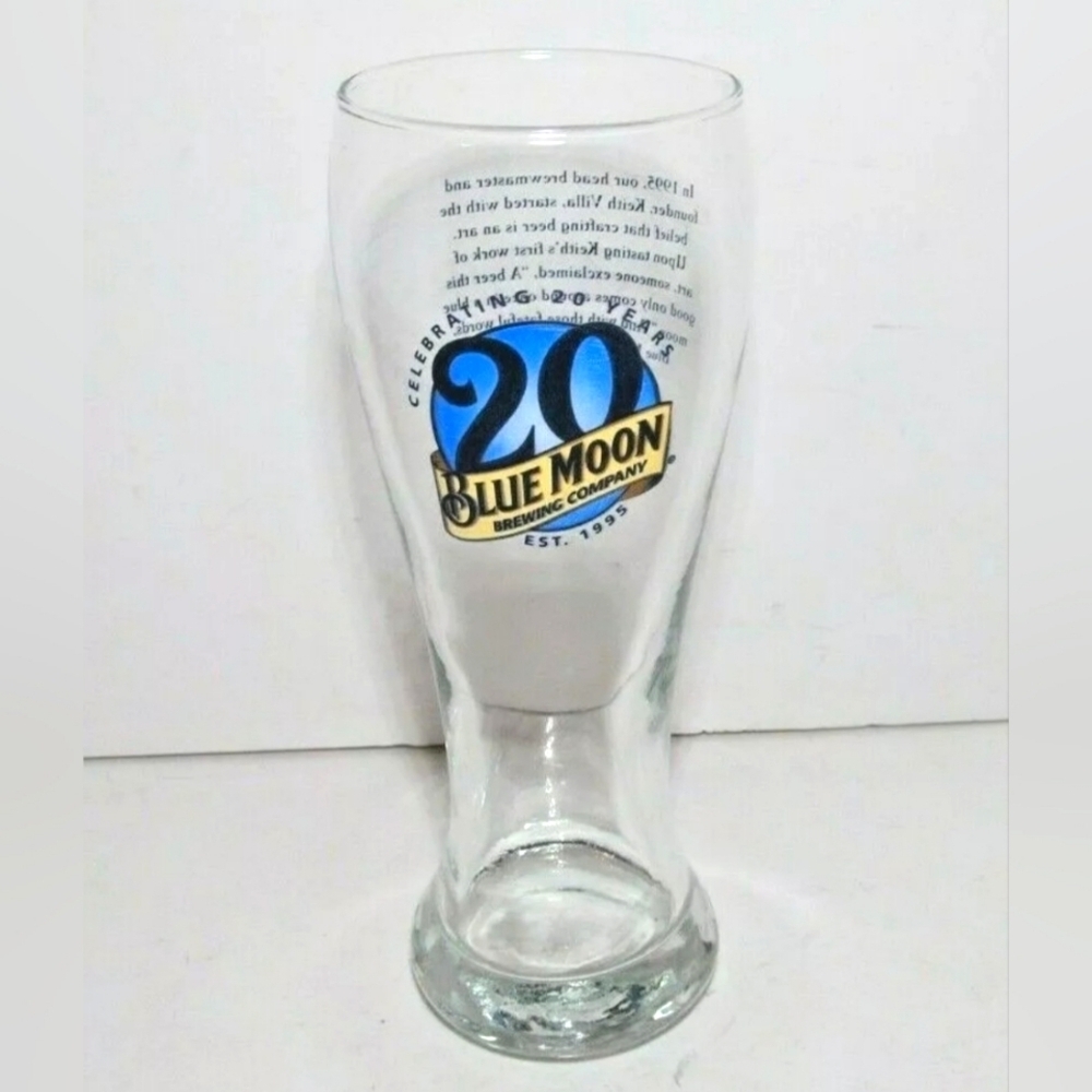 NWT | Blue Moon | 20 Years Anniversary Brewing Company Pint Beer Glass Souvenir